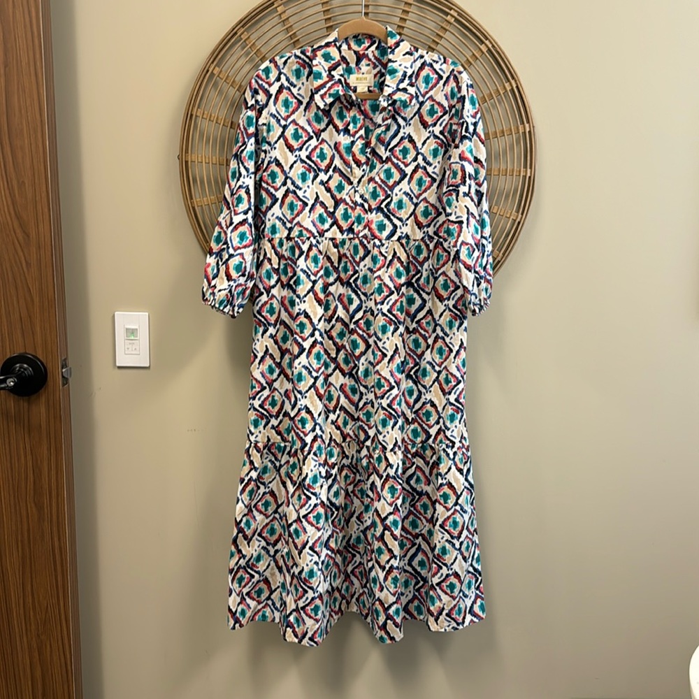 Maeve Boho cotton dress Long sleeved shirt.